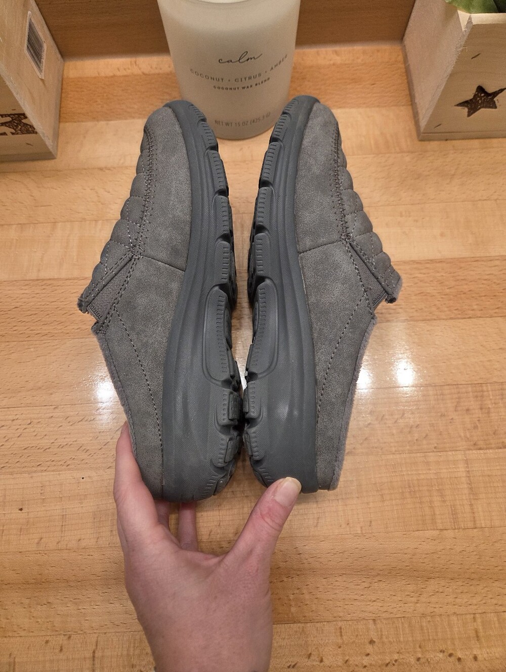 Skechers Women's Easy Going-Road Trip Mules Quilted Gray Size 6.5 - Picture 4 of 9